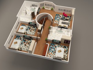 3d perfect image for house plan 