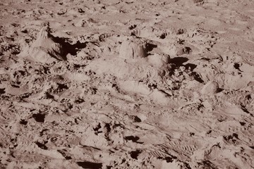 Structures at north sea beach in autumn.