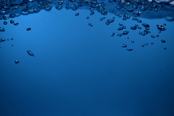 Bubble under Blue water back ground 