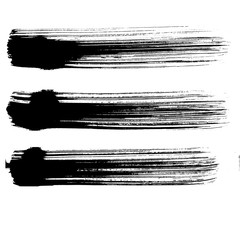 Abstract black brush stripe. Black and white engraved ink art. Isolated brush design illustration element.