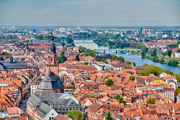 Heidelberg town on Neckar river in Baden-Wurttemberg, Germany
