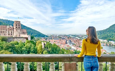 Tourist in der Stadt Heidelberg am Neckar in Baden-Württemberg, Deutschland © haveseen