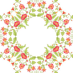 Tradition mughal motif, fantasy flowers in retro, vintage style. Seamless pattern, background. Vector illustration. Isolated on white background..