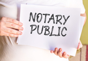 Handwriting text Notary Public, Concept