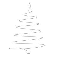 Christmas tree on white background, vector illustration