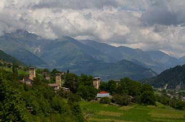 Fototapeta na wymiar Svan towers in Georgia