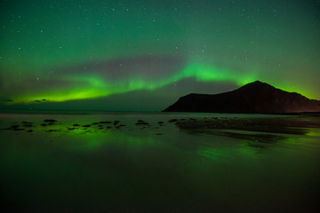 Fototapeta na wymiar beautiful aurora boreal in Lofoten Islands