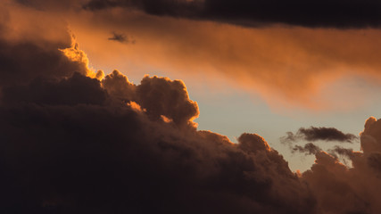 Sunset at Titicaca lake in Puno, Peru