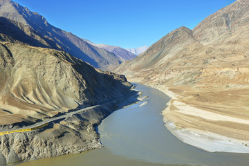 Confluence of Zanskar and Indus rivers - Leh, Ladakh, India