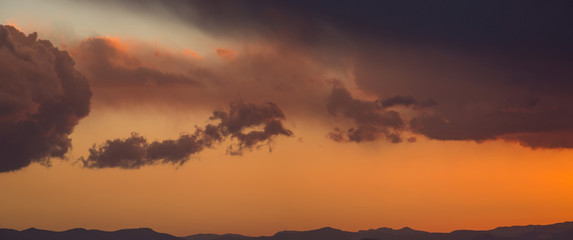 Sunset at Titicaca lake in Puno, Peru