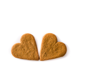 Heart shaped cookie isolated on white background. Valentine's Day and Mother's Day concept.