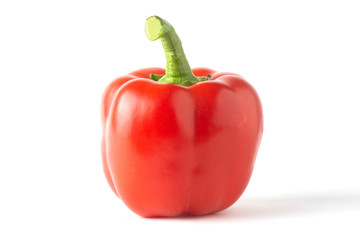 Red ripe peppers on a white background, isolate
