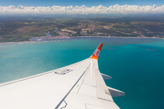 Flying over Porto Seguro, Bahia, Brazil
