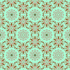 Detailed seamless texture pattern background pastel turquoise and green color tone. Vintage style wall paper, wrapping paper background design.