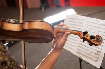 Naklejka premium Music School on the violin is one of the most popular instruments