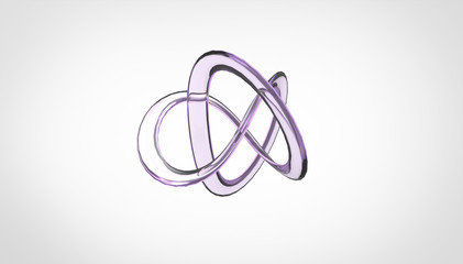 3D torus knot in gray background
