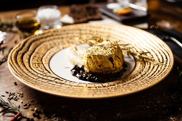 Black Angus tenderloin steak covered with 24 carat gold