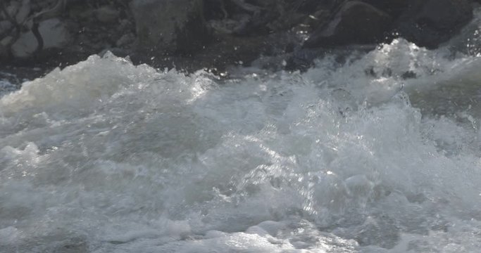 Slow motion, river rapids
