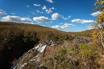 waterfall in the mountains chapada dos veadeiros