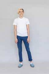 Happy teen at studio