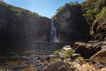 waterfall in forest chapada dos veadeiros