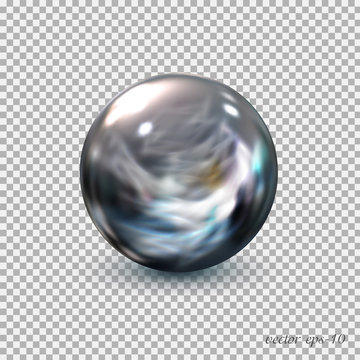  Abstract glass ball vector. Magical black sphere . Bubble. Vector illustration.