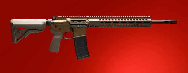 Assault rifle on red