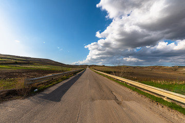 Sicilian Country Road, Barrafranca, Enna, Sicily, Italy, Europe