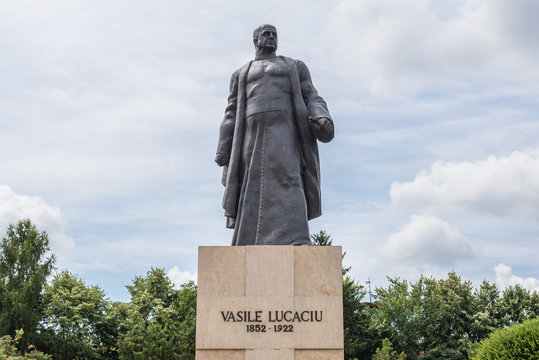 Vasile Lucaciu Monument In Cetral Park In Satu Mare City, Romania