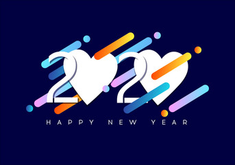 Happy New Year 2020. Modern Bright 2020 Text Design. Vector New Year illustration.