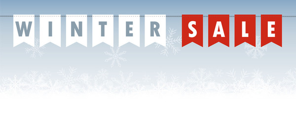 winter sale banner flags on snowy background vector illustration EPS10