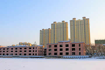 urban snow scene