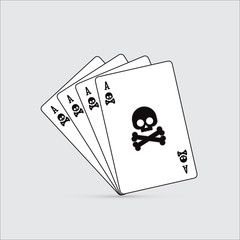 Four Aces. Gambling Addiction Concept. EPS10 vector file. 