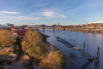 Portland city under the fall