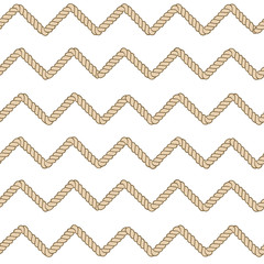 Vector endless nautical rope pattern, hand drawn