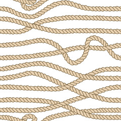 Vector endless nautical rope pattern, hand drawn