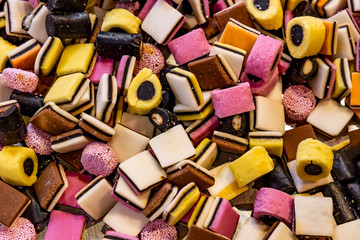 Colored candies close-up. Candy background.