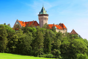 View of Smolenice Castle in the summer near the town of Smolenice, Slovakia