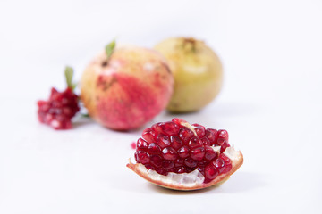 pomegranate on white background