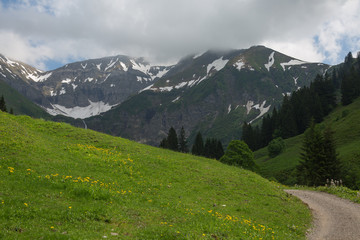 Panorama der Berge bei Oberstdorf
