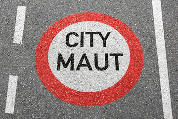 City Maut Straße Stadt auf einer Mautstraße bezahlen saubere Luft Maut-Straße Schild Zone