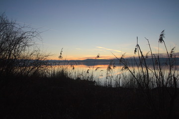 Plakat Sonnenuntergang am See