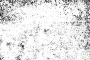 Grunge background black and white. Monochrome texture. Vector pattern of cracks, chips, scuffs. Abstract vintage surface