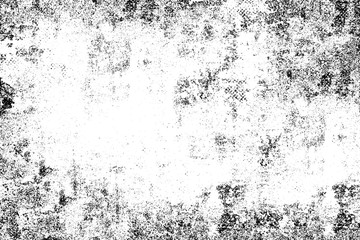 Grunge background black and white. Monochrome texture. Vector pattern of cracks, chips, scuffs. Abstract vintage surface