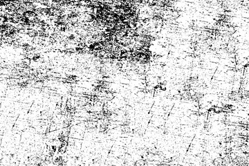 Grunge background black and white. Monochrome texture. Vector pattern of cracks, chips, scuffs. Abstract vintage surface