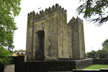 Medieval stone tower. History of Ireland.