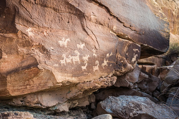 Ute petroglyph, Arches National Park, Utah