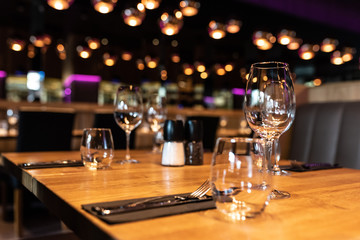 Beautiful table set for an event party or wedding reception