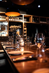 Beautiful table set for an event party or wedding reception