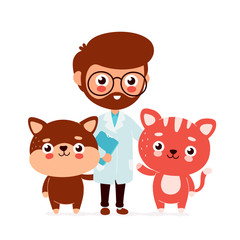 Cute smiling happy veterinarian doctor